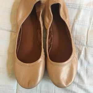Lucky Brand metallic nude Ballet flats